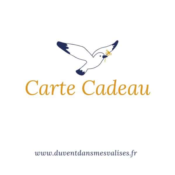 Carte cadeau du vent dans mes valises prête à offrir
