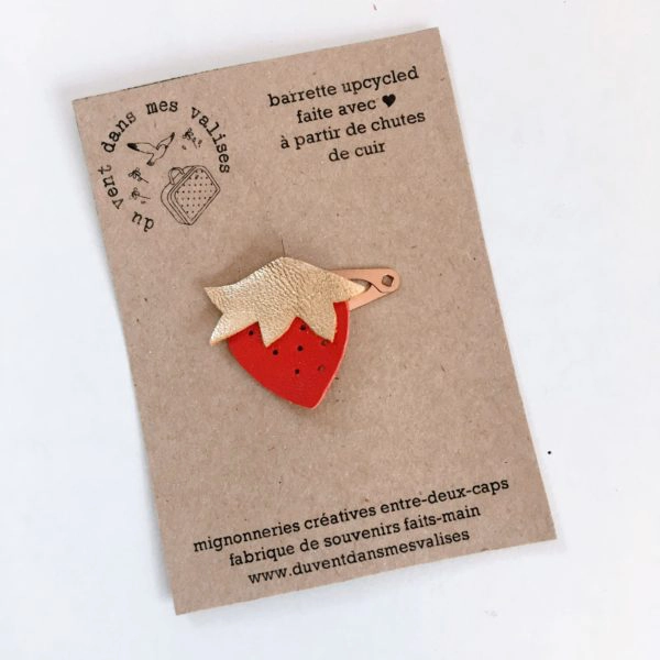 du vent dans mes valises - barrette fraise made in France