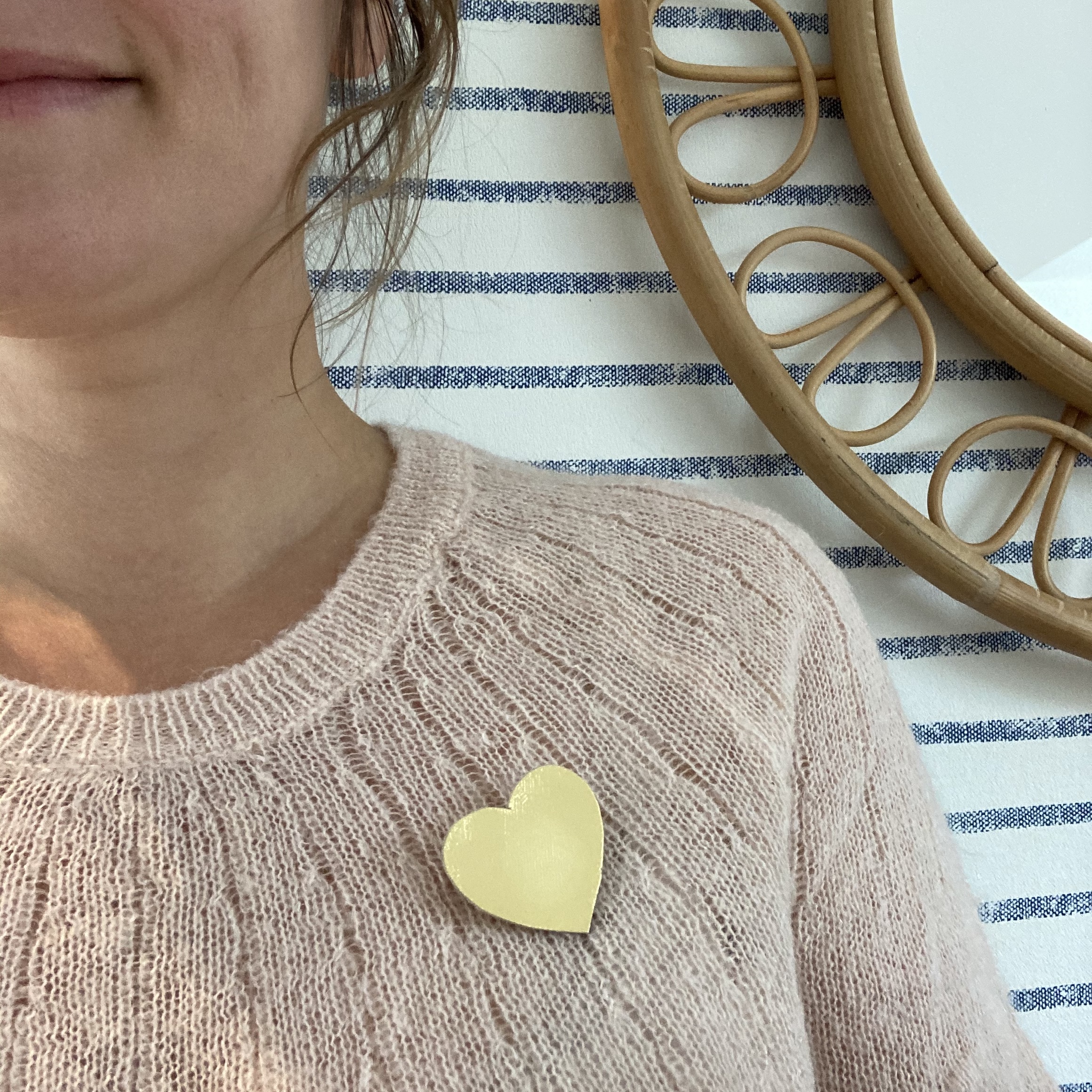 le joli coeur broche en cuir poétique made in France - du vent dans mes valises