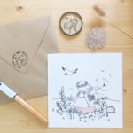 carte illustrée poétique fabrication artisanale française, le bouquet - du vent dans mes valises x Eulalie sous la lune