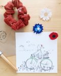 carte illustrée poétique fabrication artisanale française, le vélo - du vent dans mes valises x Eulalie sous la lune