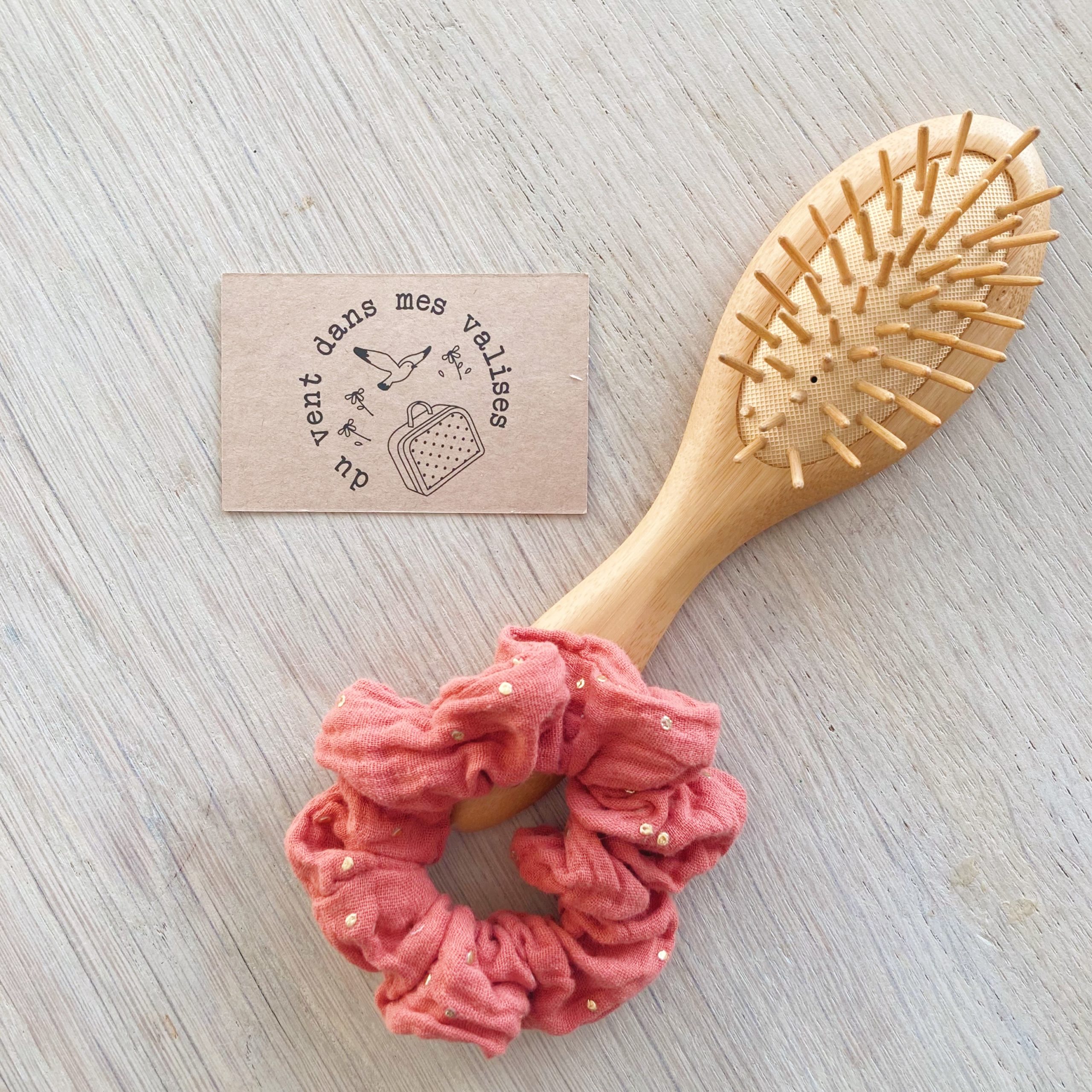 chouchou chic rose marsala or fabrication artisanale française - du vent dans mes valises
