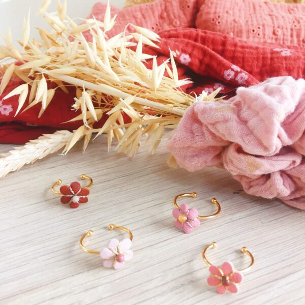 bague réglable bohème chic fabrication artisanale française cuir brodé main perles naturelles agathe - du vent dans mes valises