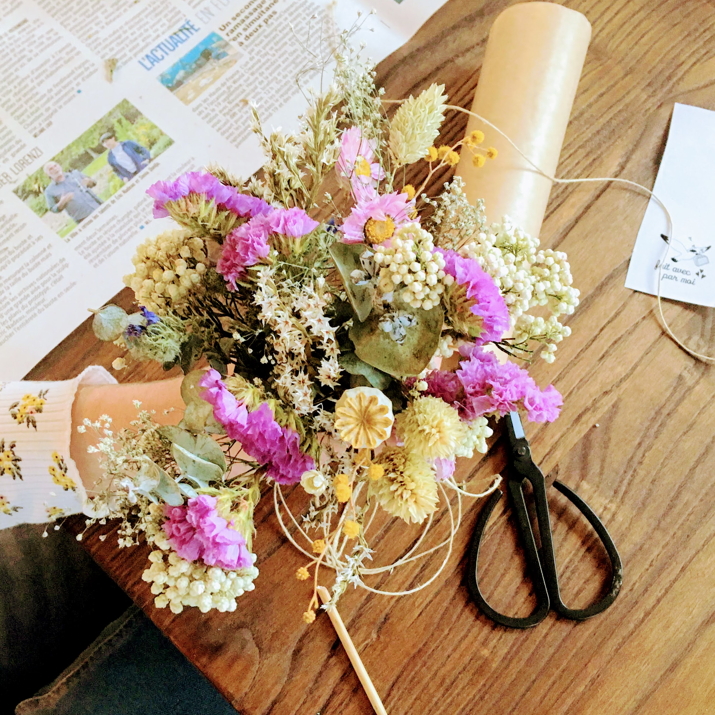 ateliers créatifs poétiques autour des fleurs séchées dans le Pas de Calais entre Boulogne, Wimereux, Le Touquet, Hardelot près de Wissant - du vent dans mes valises
