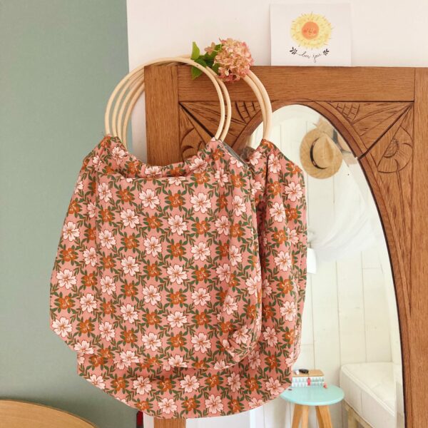 sacs Paulette anses rotin vintage fabrication artisanale française coton fleuri - du vent dans mes valises