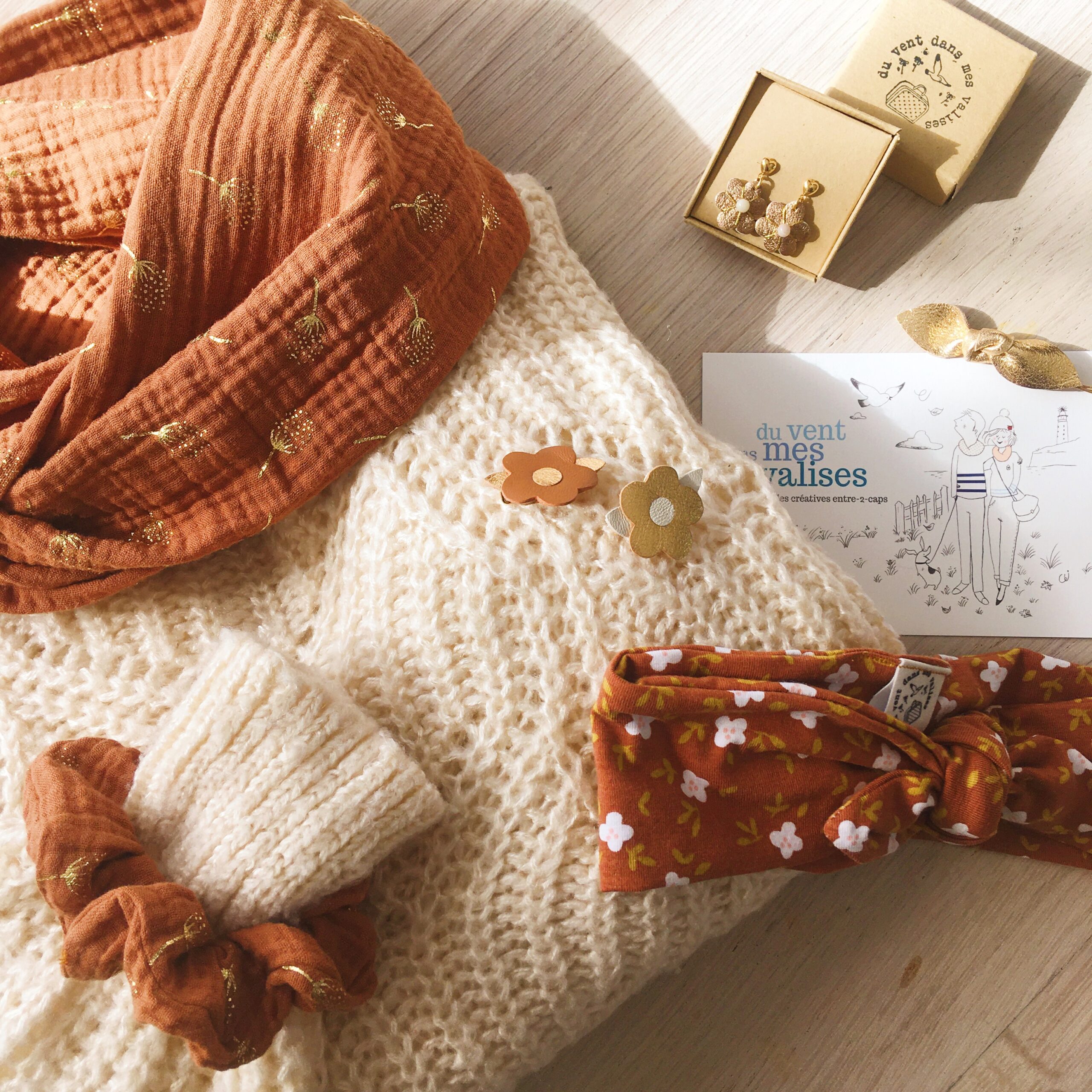 harmonie d'automne accessoires femme made in France confection artisanale cadeaux bijoux cuir - du vent dans mes valises