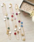 collier sautoir bijoux créateuirs fabriqué en France de façon artisanale couleurs baies d'hiver en cuir - du vent dans mes valises