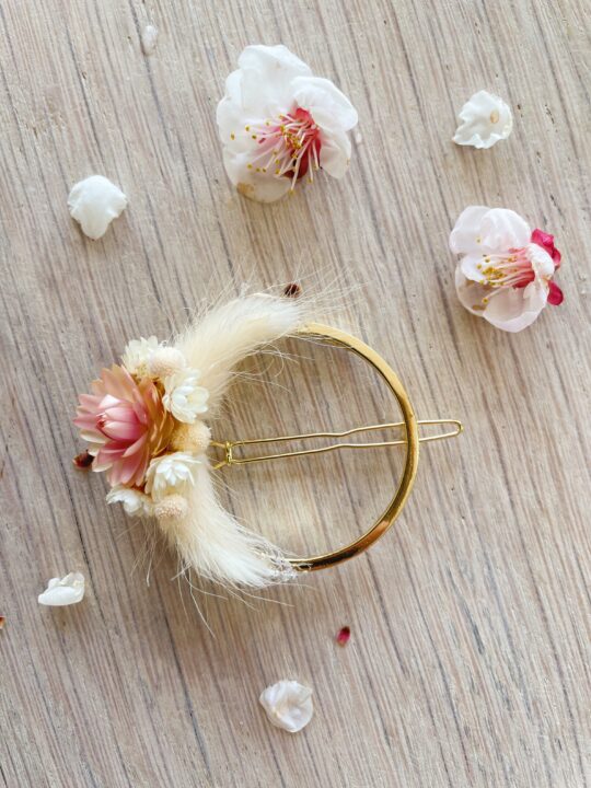 barrette fleurs séchées accessoires cheveux chics bijou floral coiffures femme mariage - du vent dans mes valises15