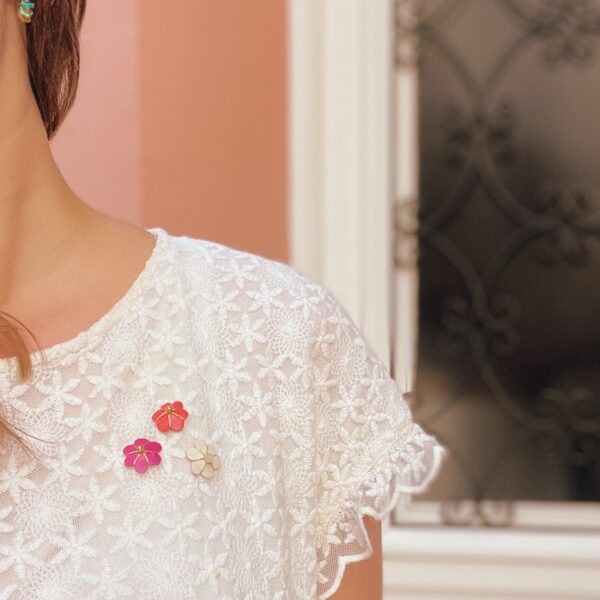 joli set de pin's fleurs bohème chic avec broderie et pierre fine fabrication française mariage et cérémonie © du vent dans mes valises 2