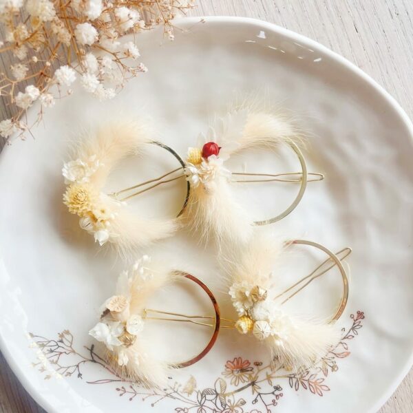 pince mariage automne hiver en fleurs séchées accessoires cheveux made in France © fleurs de souvenirs x du vent dans mes valises 2