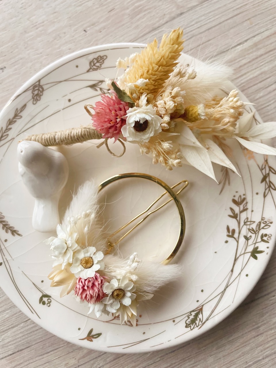 Couronne de fleurs séchées / Accessoires pour cheveux de mariée