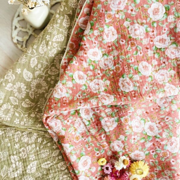 foulard fleuri tendance femme accessoire made in France en coton imprimé fleurs et paisley façon block print indien © du vent dans mes valises 9