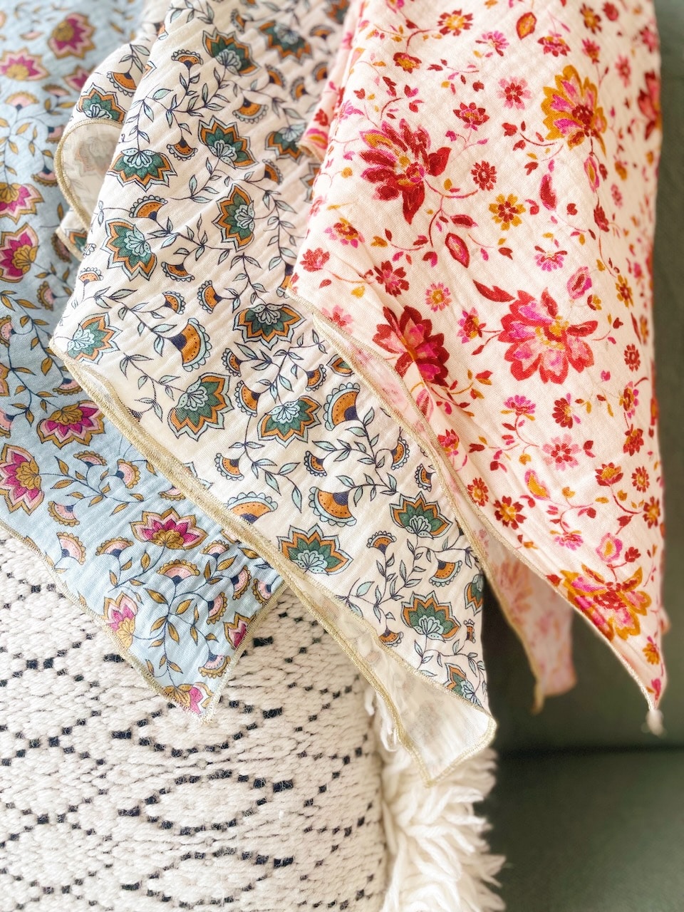 joli foulard bohème en coton imprimé fleuri fleurs perses indiennes blockprinted fabrication française ©duventdansmesvalises 9