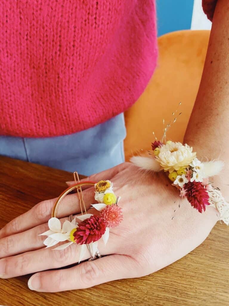 atelier fleurs séchées création de vos accessoires cheveux et bijoux fleuris sur la Côte d'Opale entre Calais et Boulogne-sur-mer près de Wissant, Wimereux, Cap Blanc Nez 2