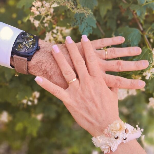accessoires mariage en fleurs séchées bracelet fleuri pour cérémonie civile et religieuse © du vent dans mes valises