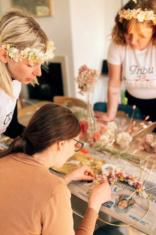 atelier créatif fleurs séchées activités EVJF mariage sur la Côte d'Opale près de Wissant Wimereux Malo-les-bains Le Touquet - Paris Plage
