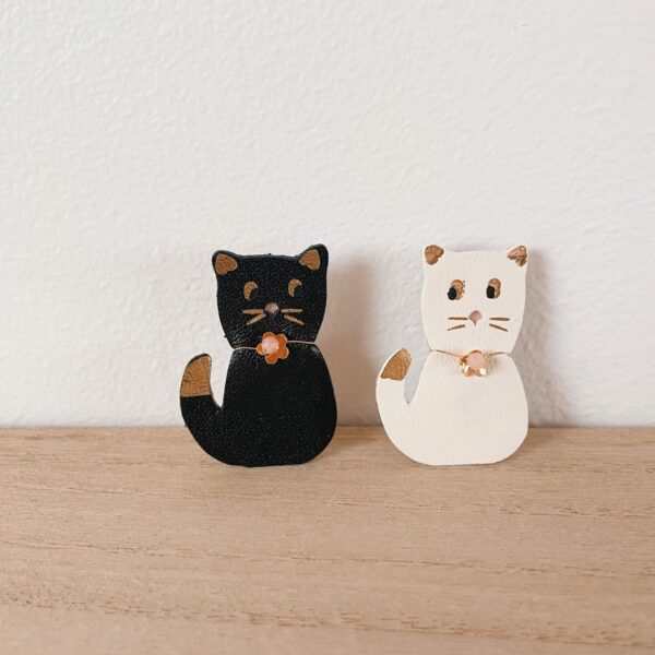 Duo de broches chat noir et blanc, édition limitée